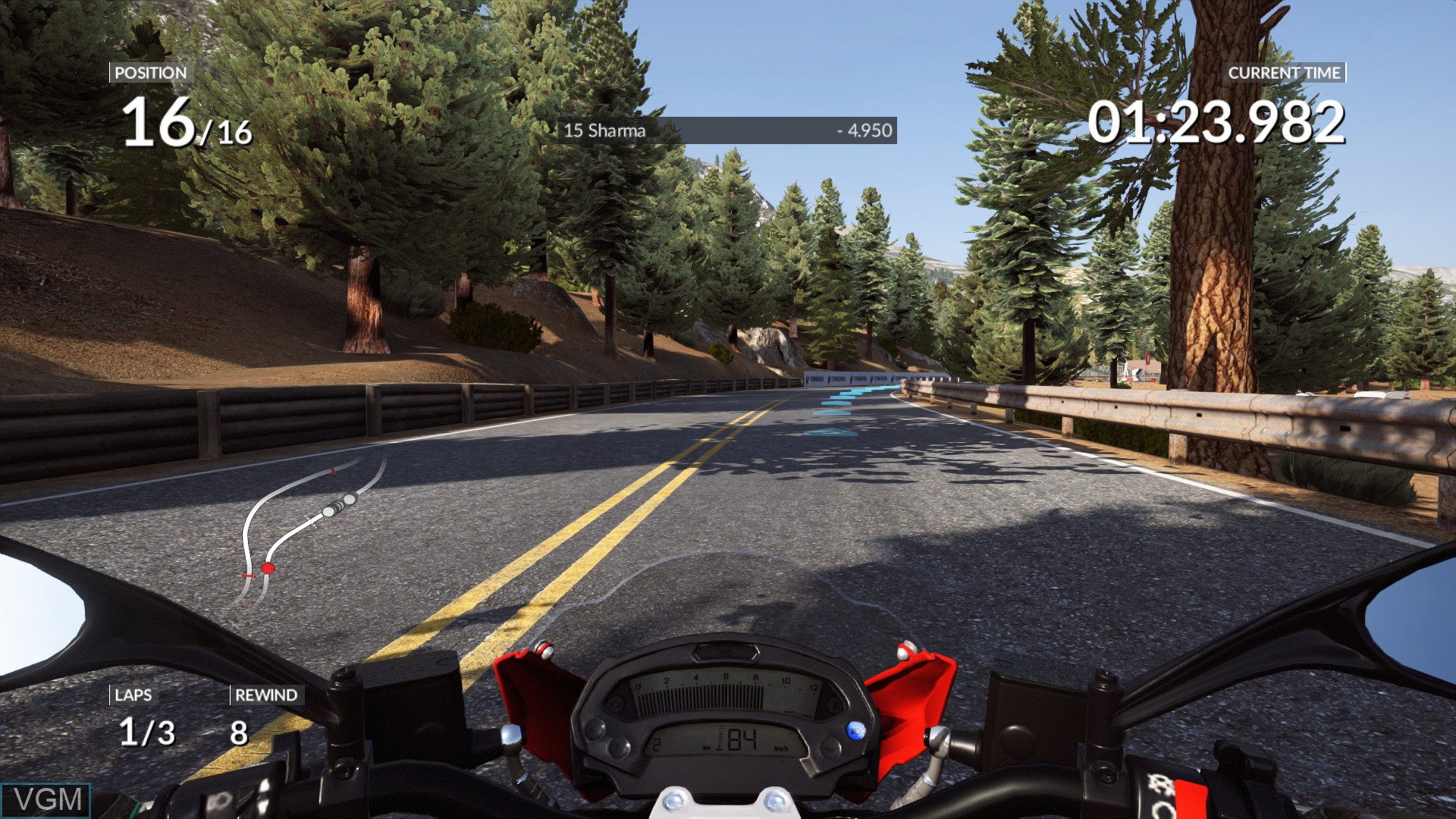 In-game screen of the game DUCATI - 90th Anniversary on Sony Playstation 4