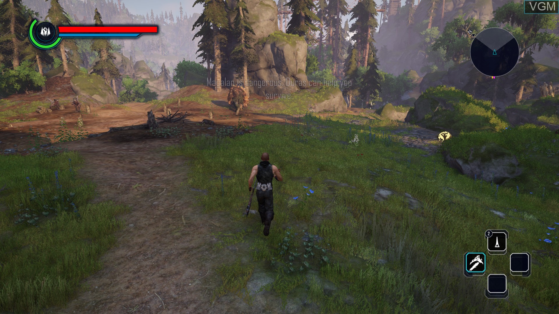 In-game screen of the game Elex on Sony Playstation 4