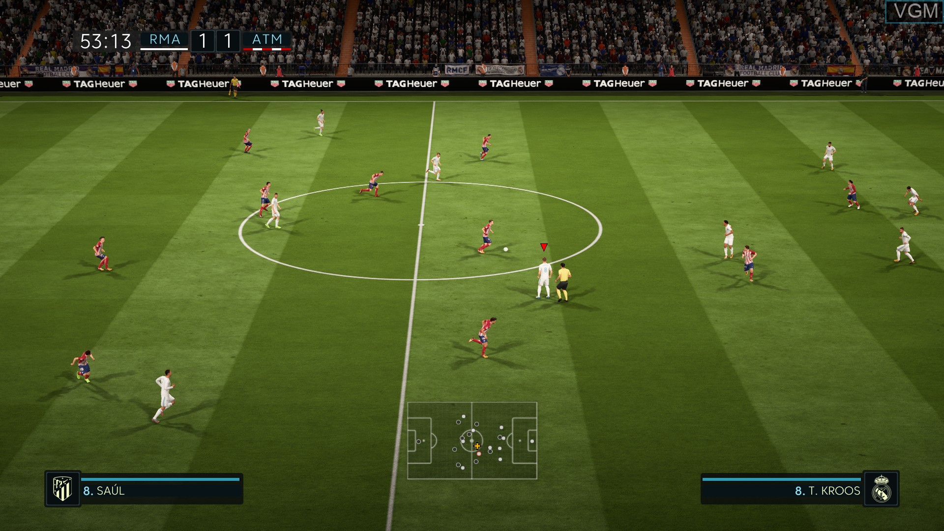 In-game screen of the game FIFA 18 on Sony Playstation 4
