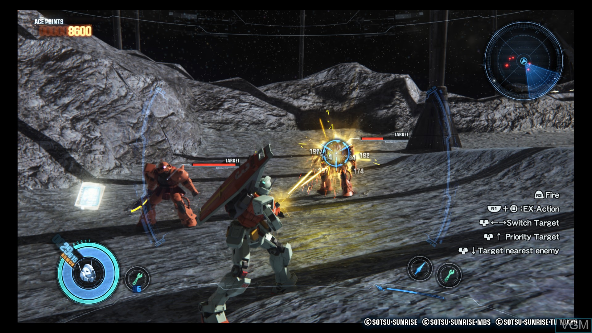 In-game screen of the game Gundam Breaker 3 on Sony Playstation 4