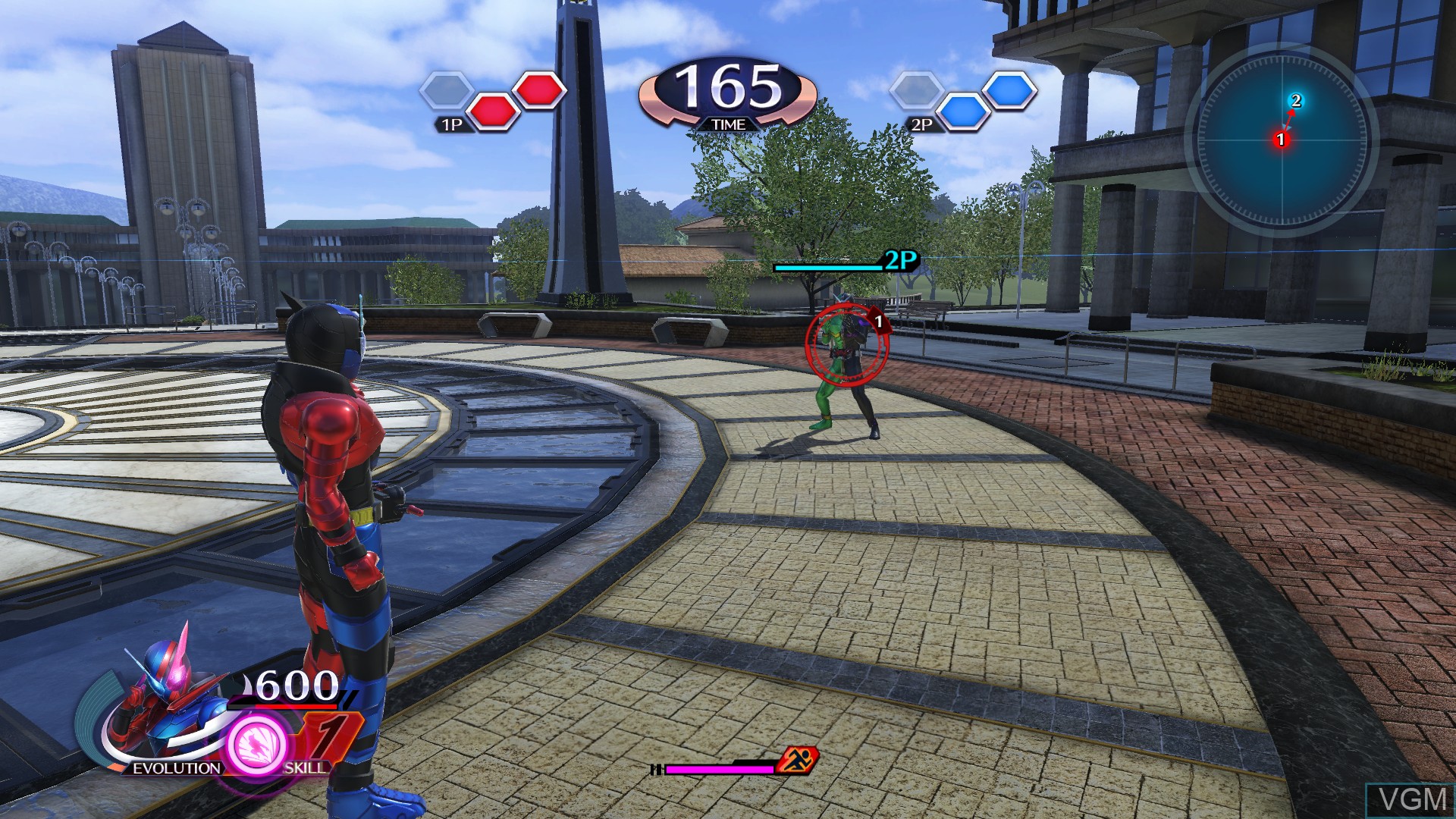 In-game screen of the game Kamen Rider - Climax Fighters on Sony Playstation 4