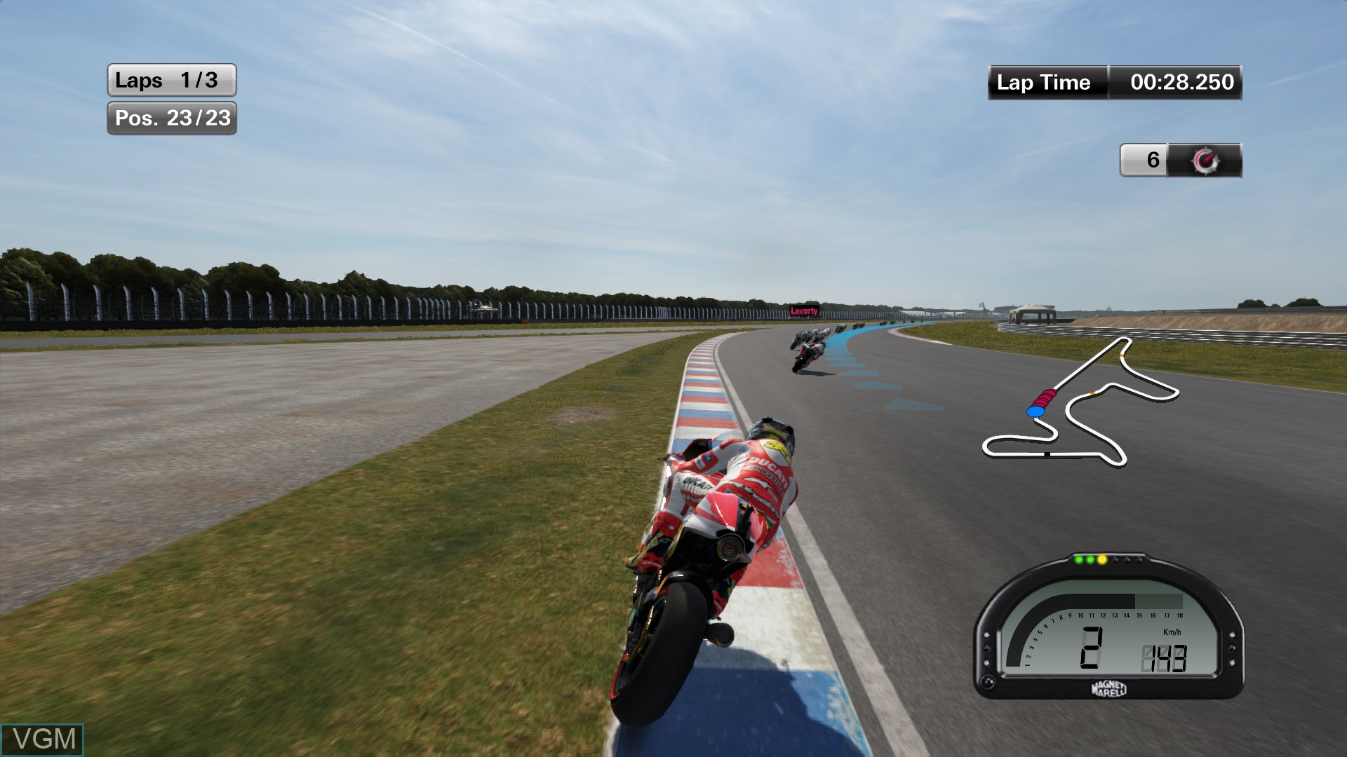 In-game screen of the game MotoGP 14 on Sony Playstation 4