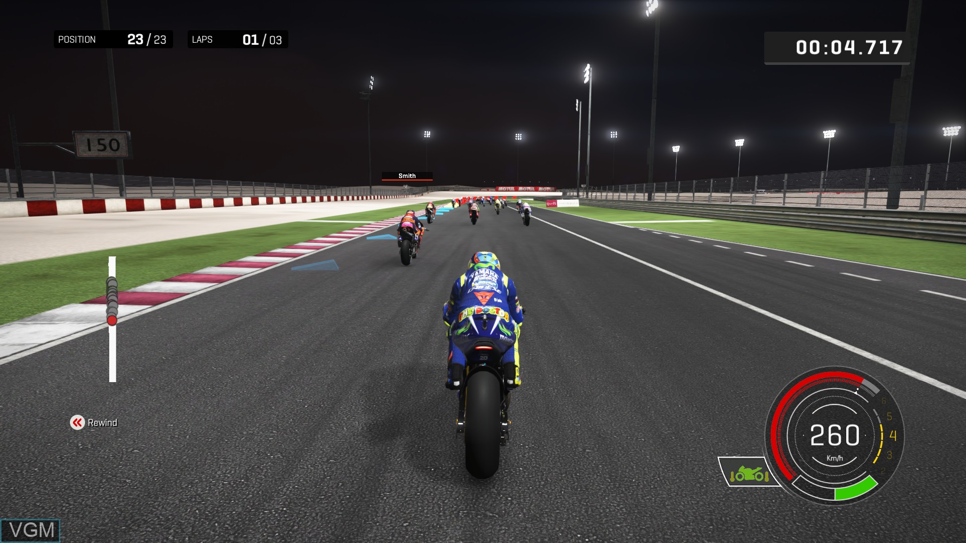 In-game screen of the game MotoGP 17 on Sony Playstation 4