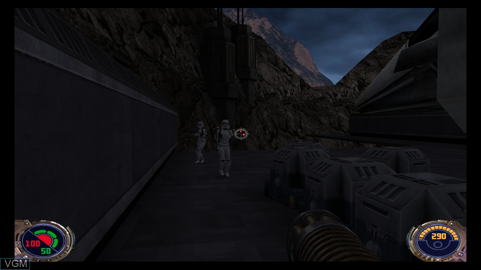 In-game screen of the game Star Wars Jedi Knight II - Jedi Outcast on Sony Playstation 4
