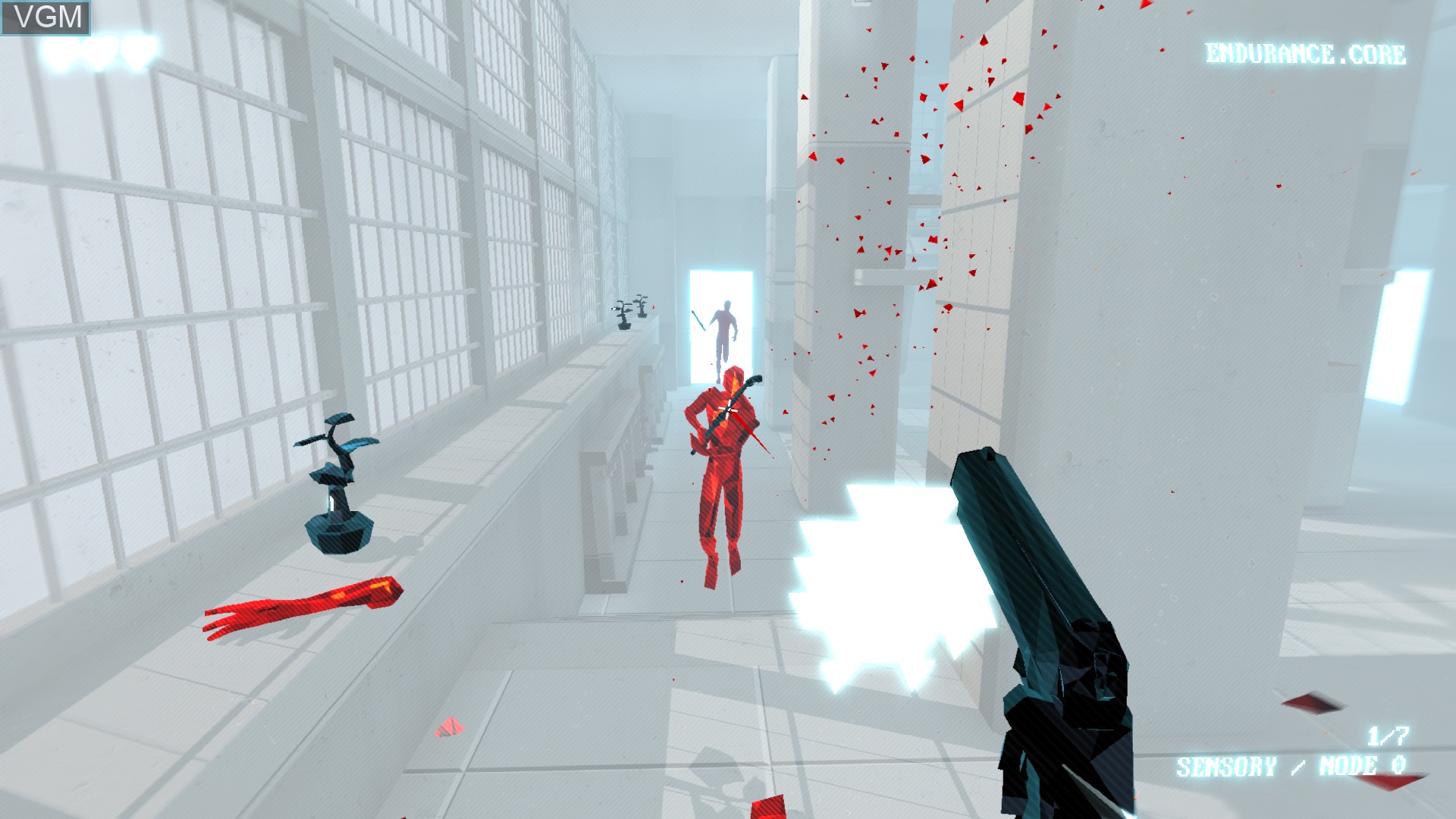 In-game screen of the game SUPERHOT on Sony Playstation 4