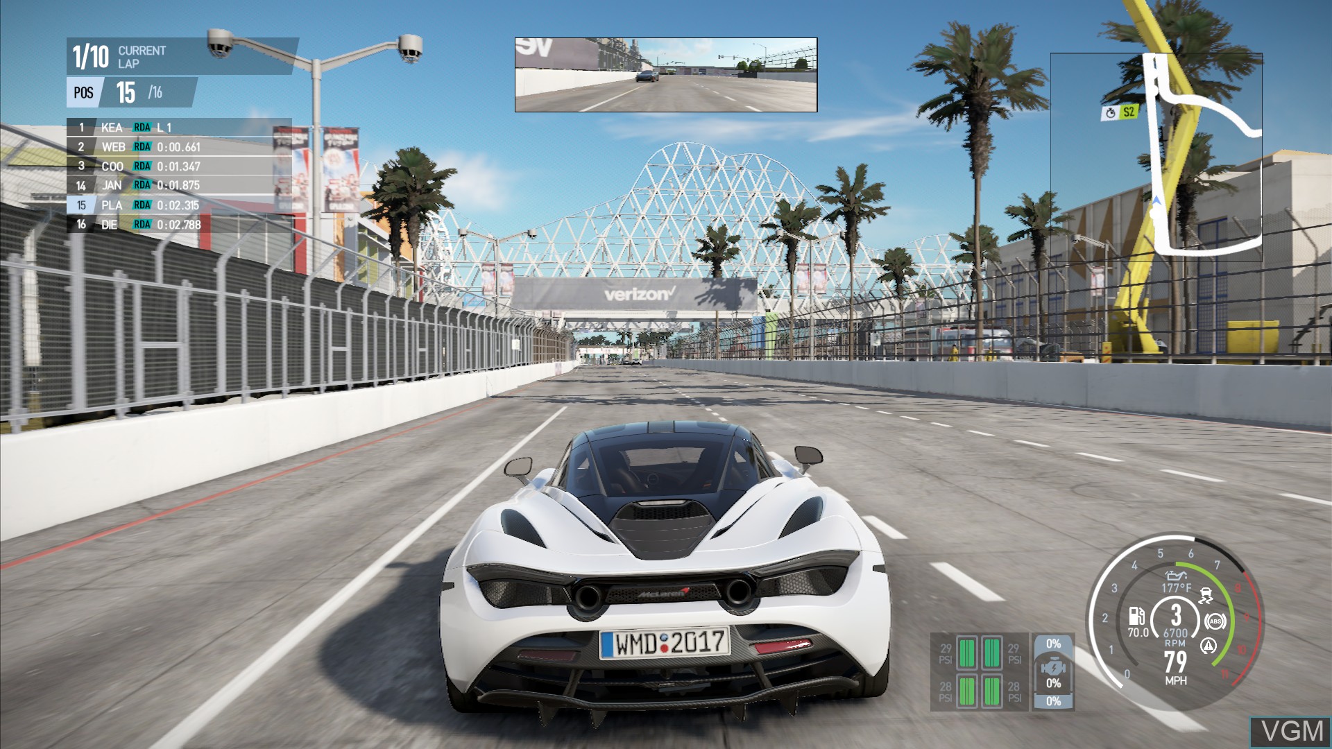In-game screen of the game Project CARS 2 on Sony Playstation 4