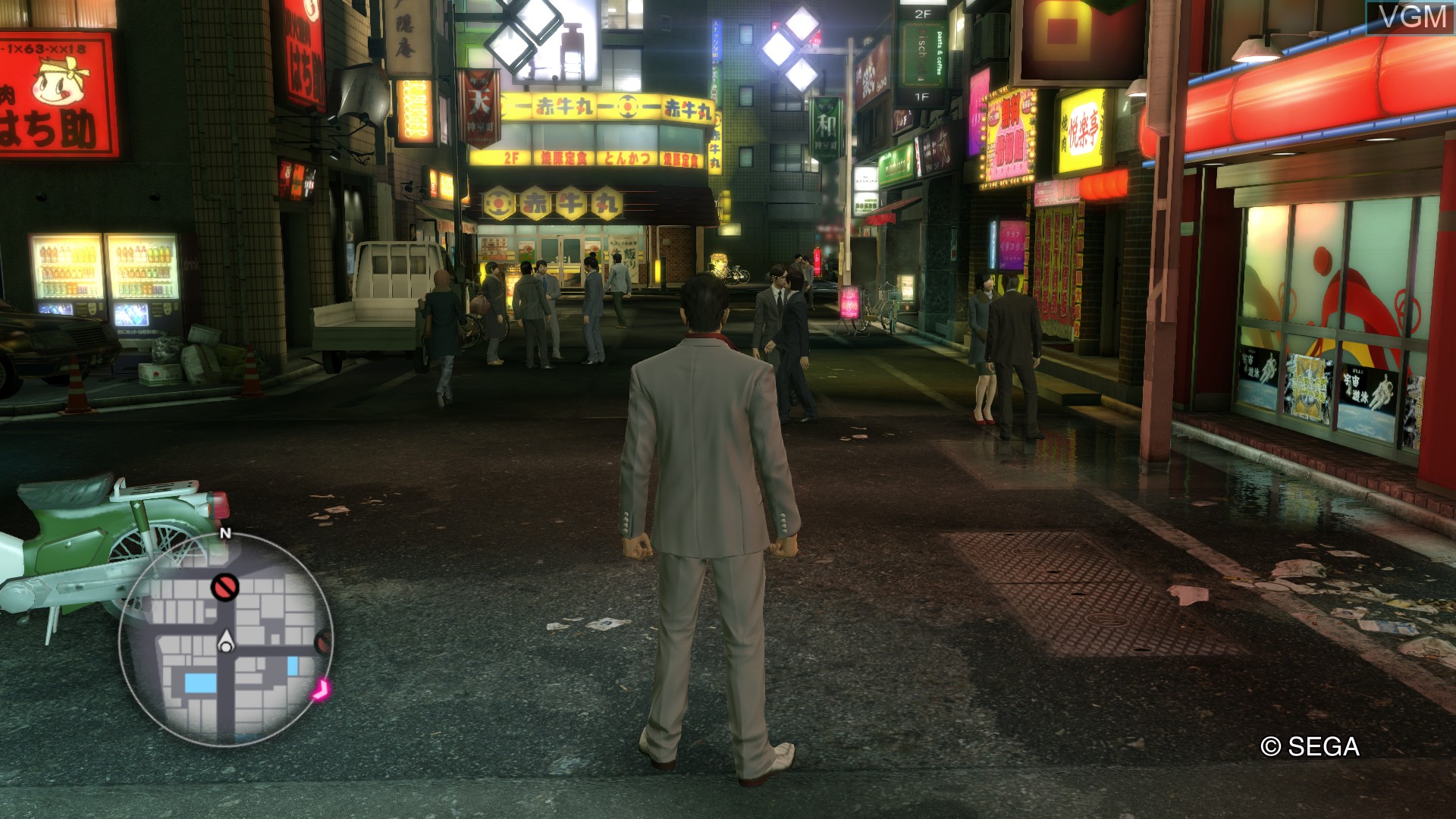 In-game screen of the game Yakuza Kiwami on Sony Playstation 4