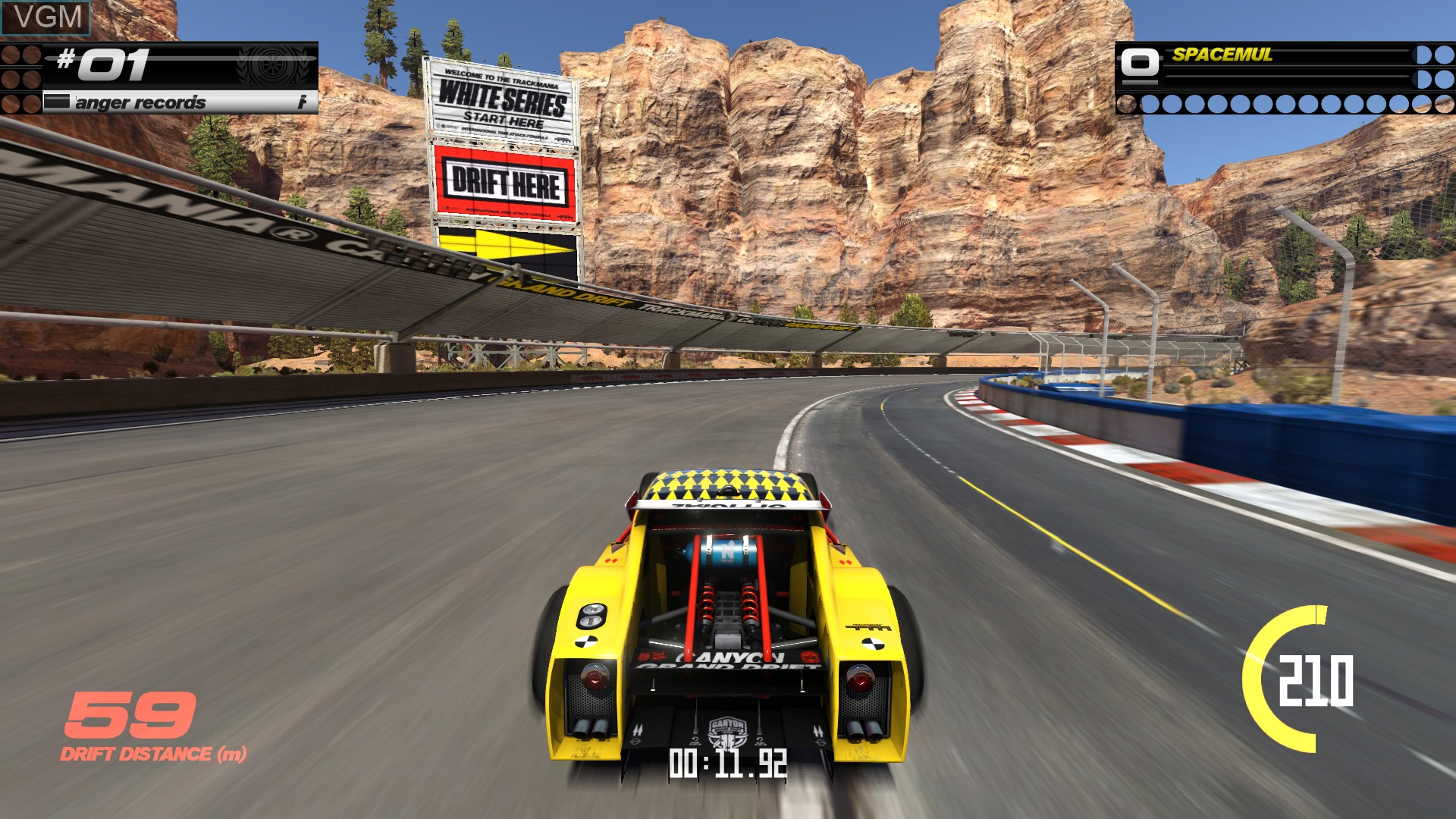 In-game screen of the game Trackmania Turbo on Sony Playstation 4