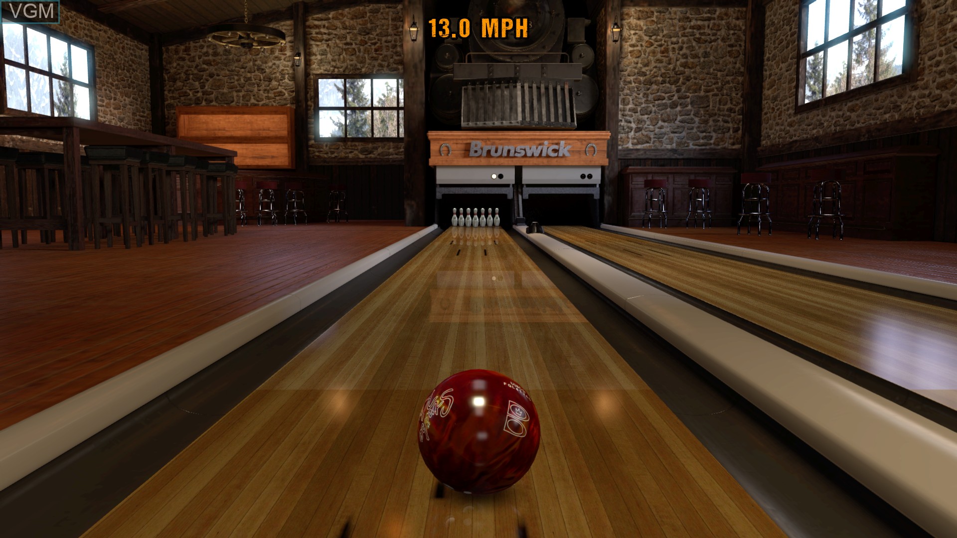 In-game screen of the game Brunswick Pro Bowling on Sony Playstation 4