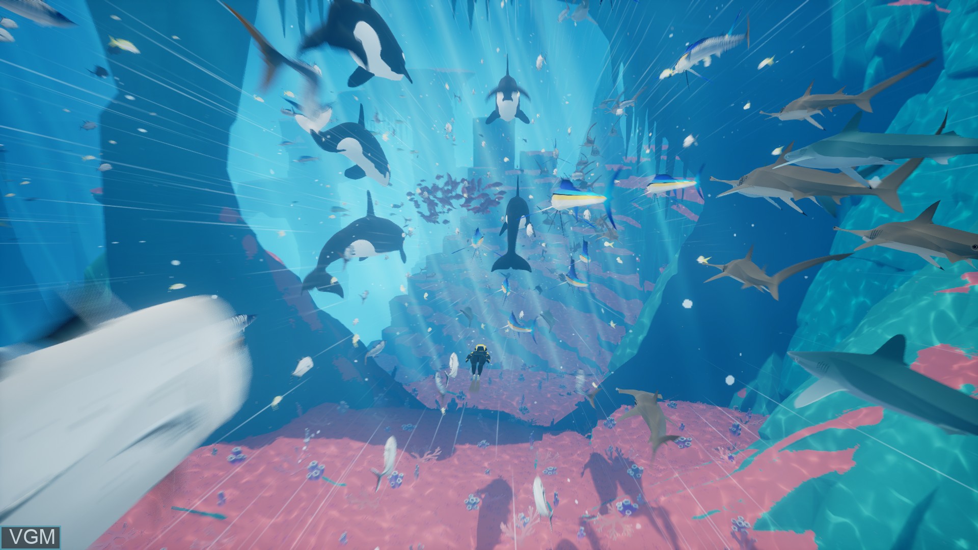 In-game screen of the game ABZU on Sony Playstation 4