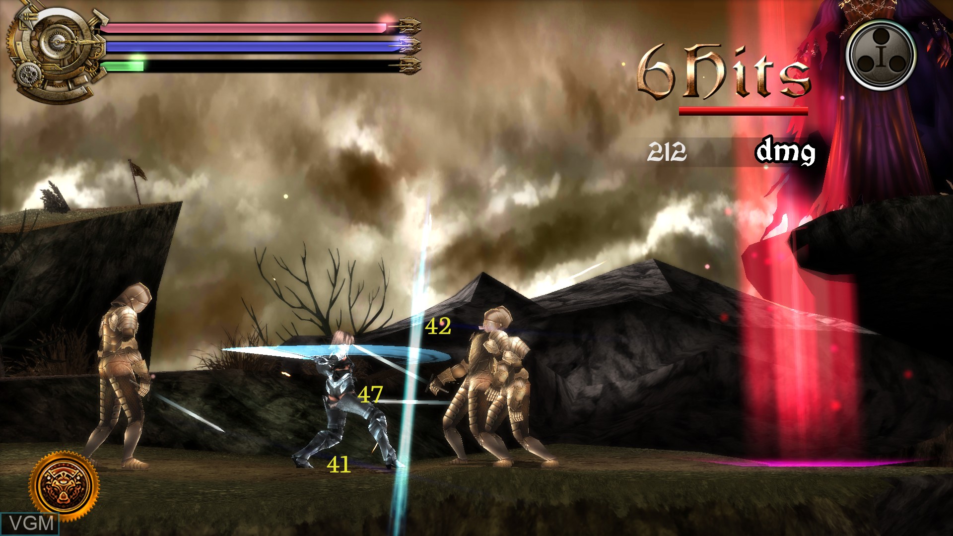In-game screen of the game AeternoBlade on Sony Playstation 4