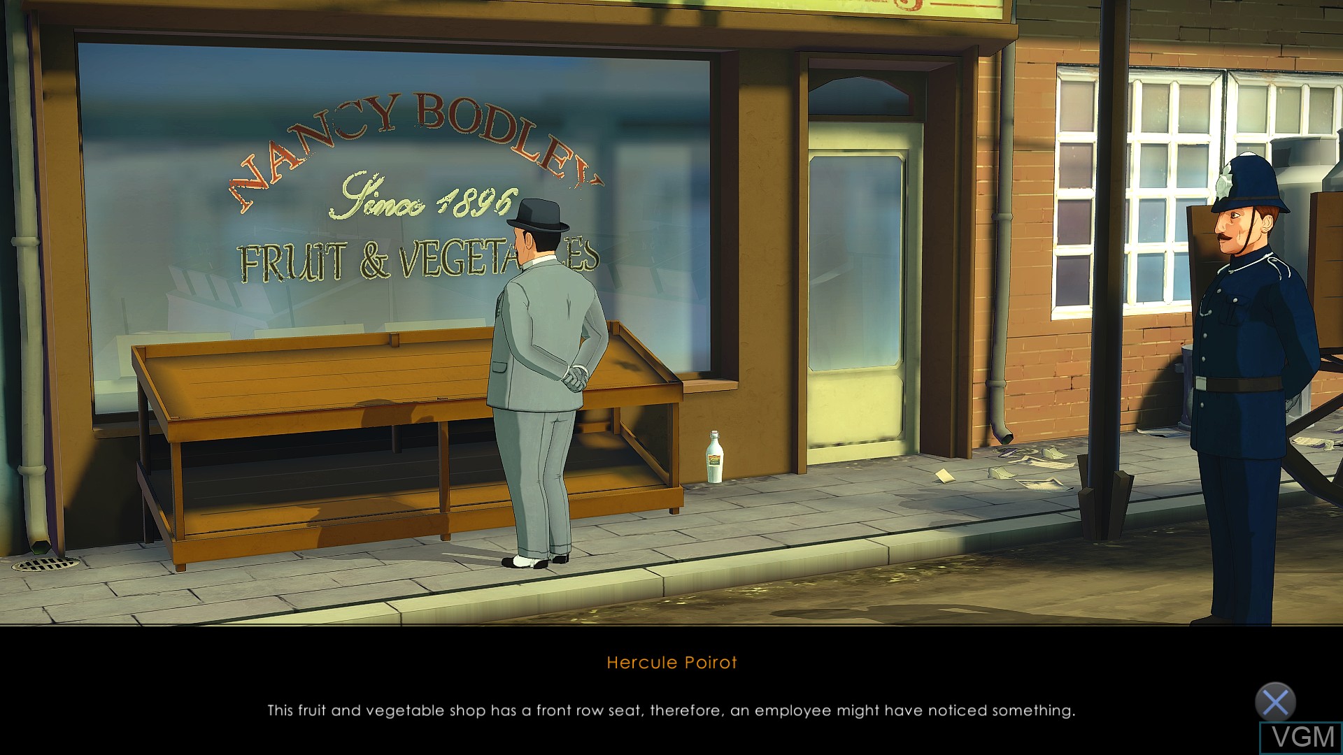 In-game screen of the game Agatha Christie - The ABC Murders on Sony Playstation 4