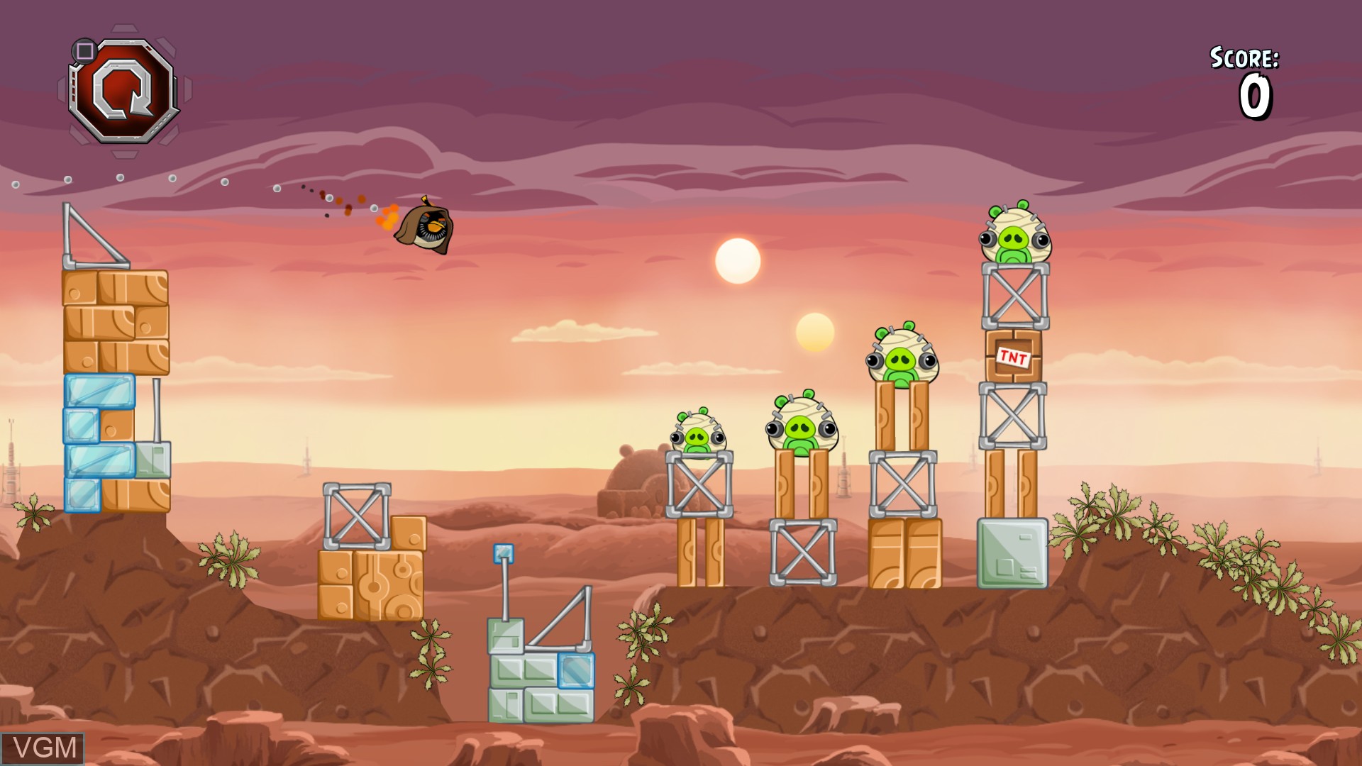 In-game screen of the game Angry Birds Star Wars on Sony Playstation 4