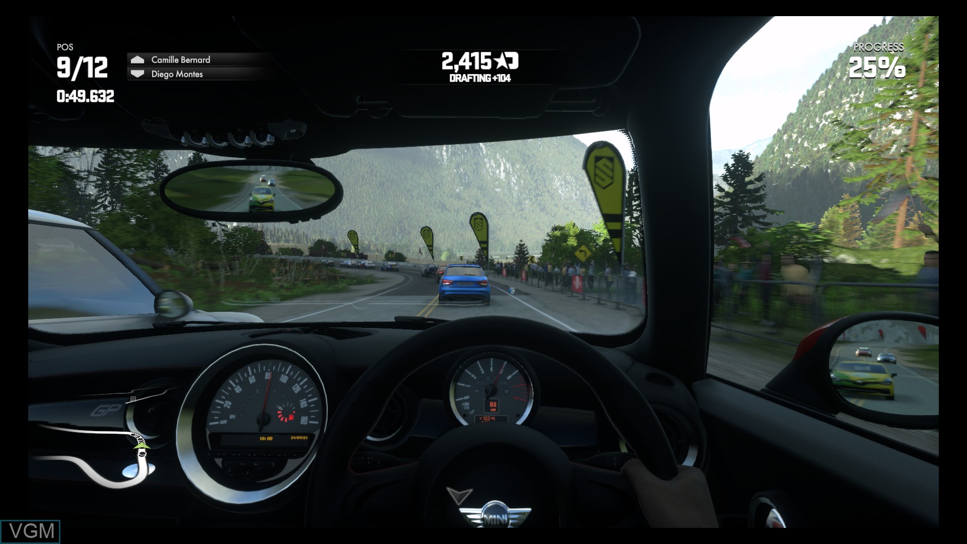 In-game screen of the game Driveclub on Sony Playstation 4