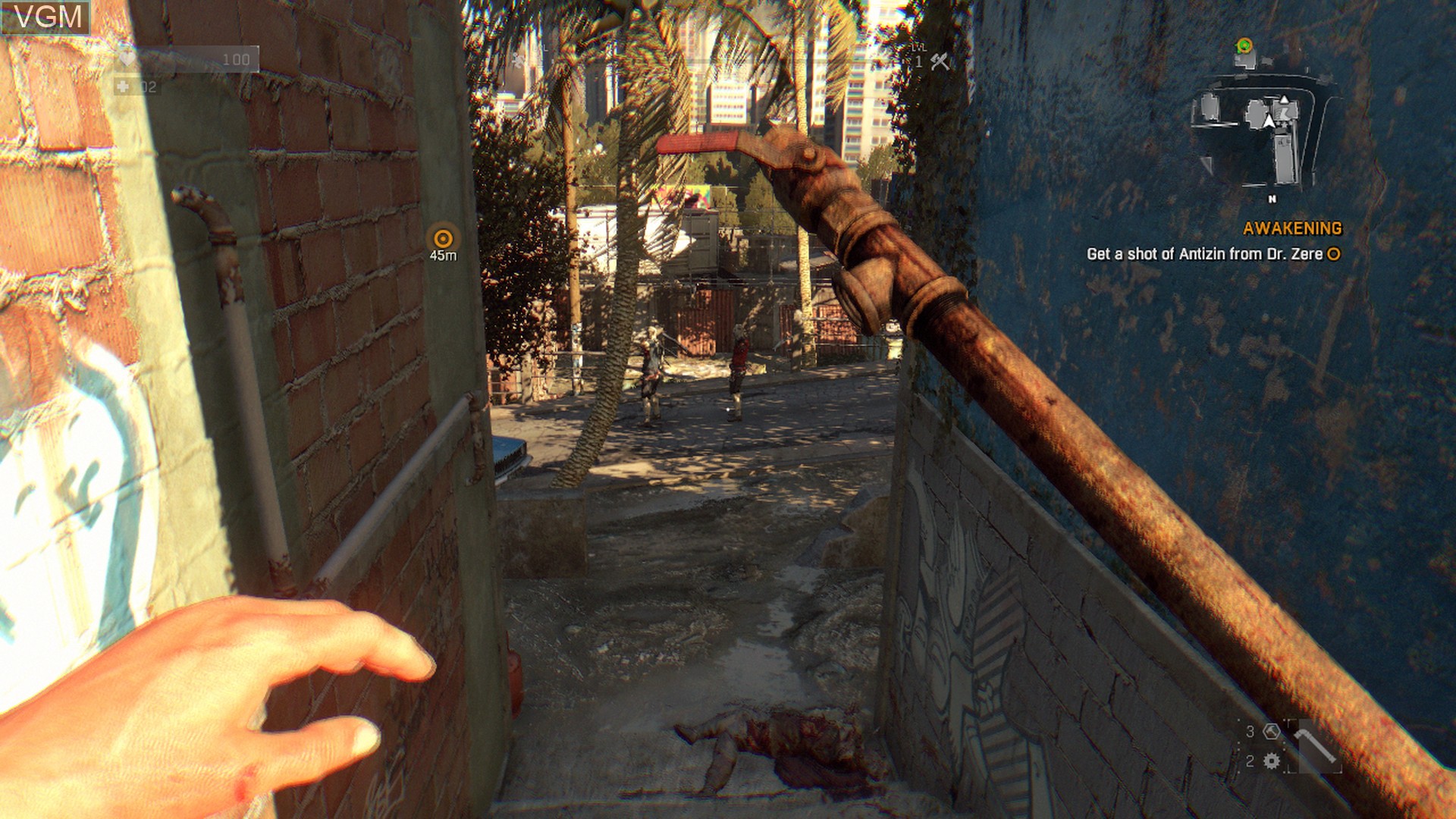 In-game screen of the game Dying Light on Sony Playstation 4