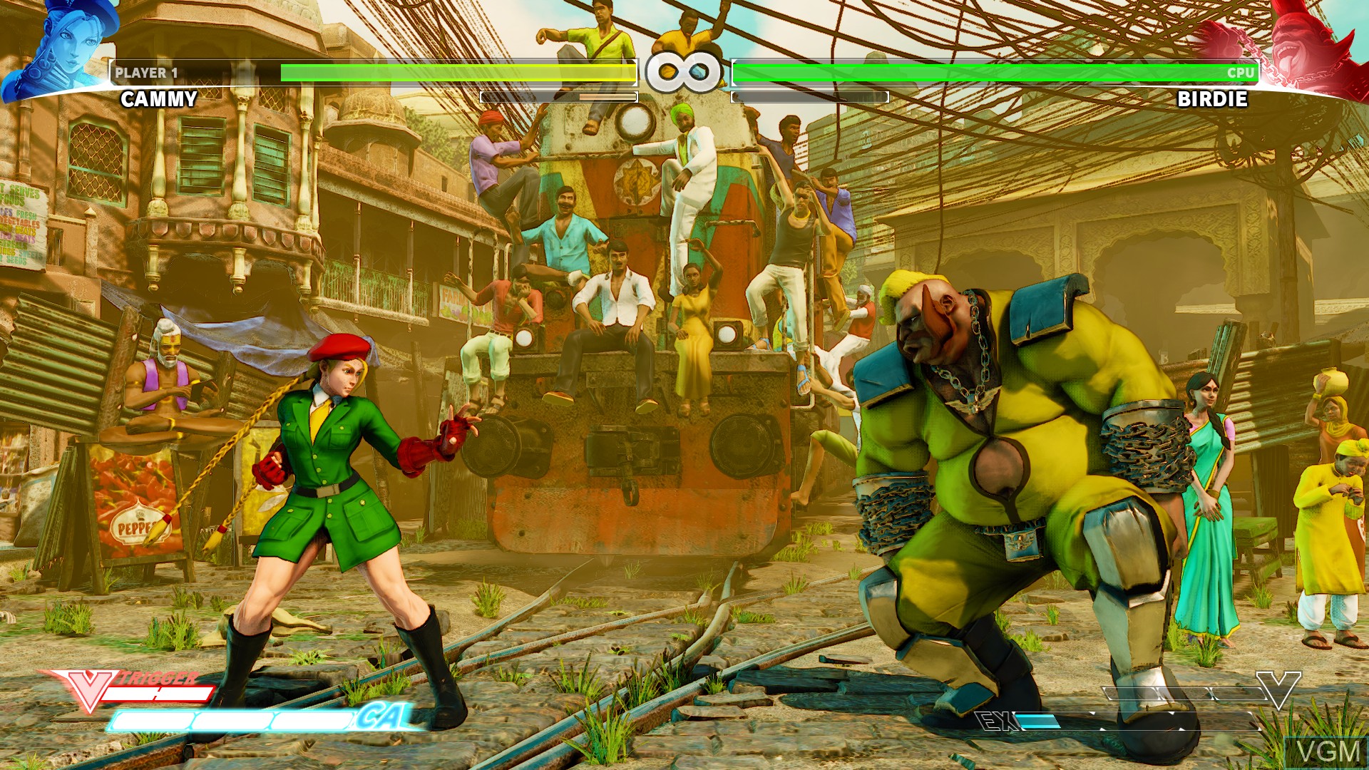 In-game screen of the game Street Fighter V on Sony Playstation 4