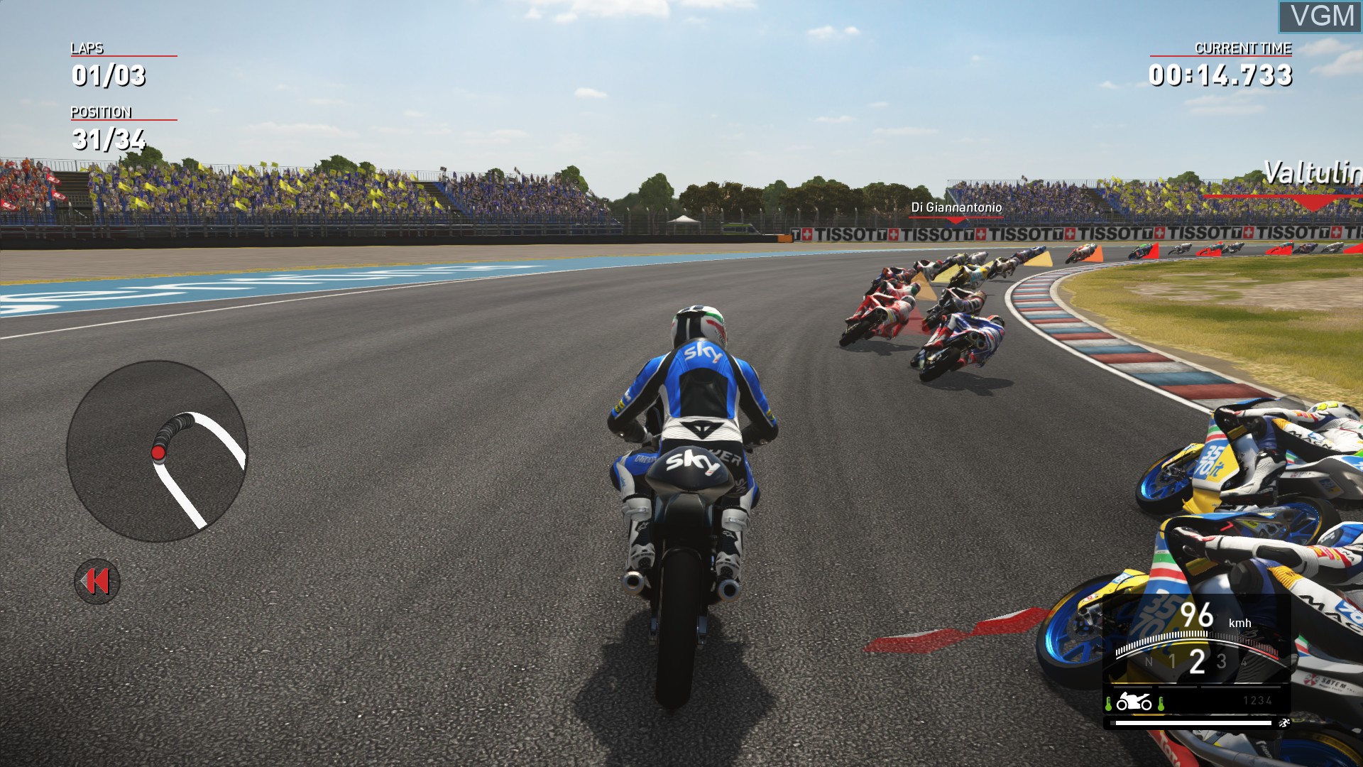 In-game screen of the game Valentino Rossi The Game on Sony Playstation 4