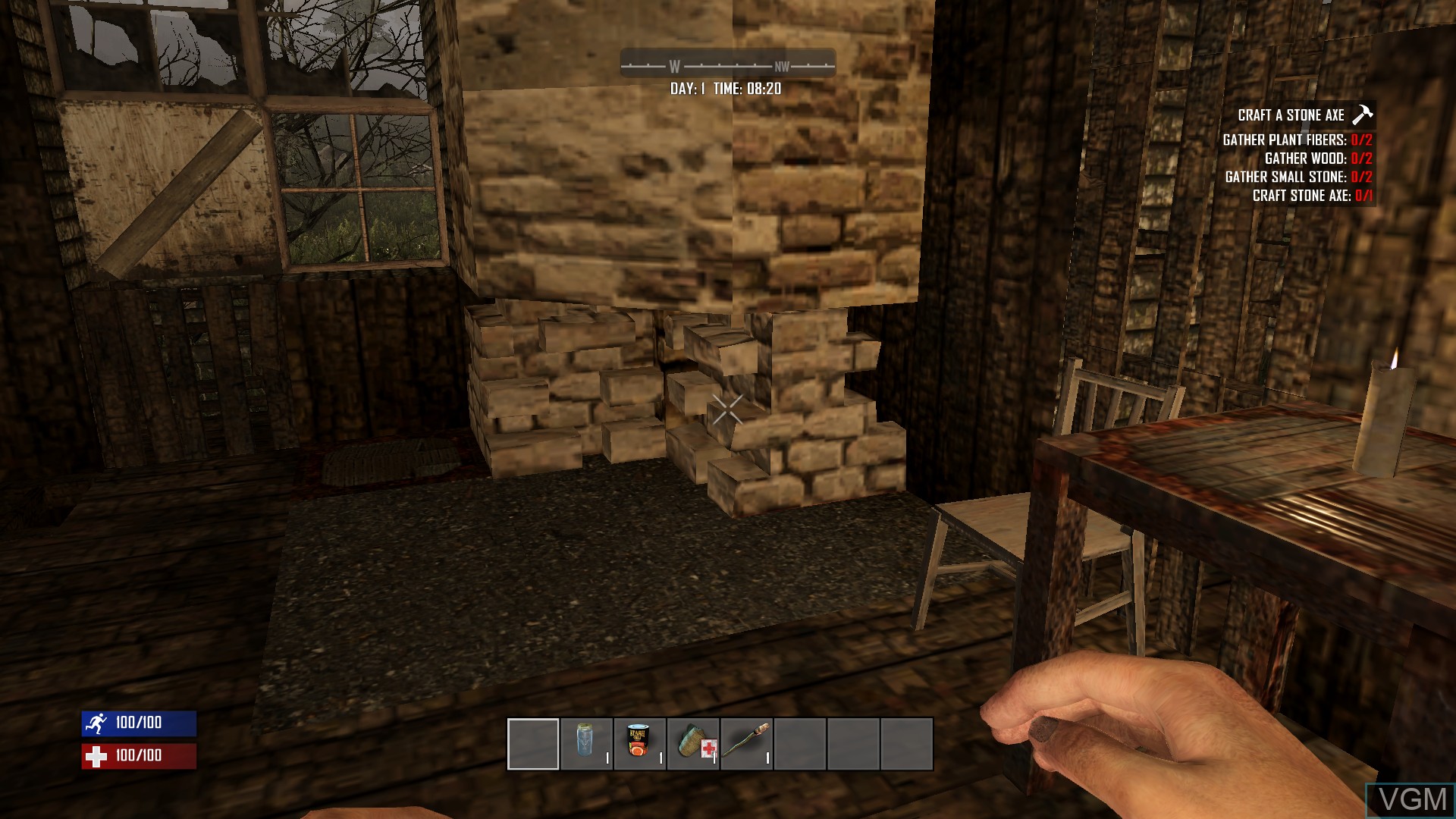 In-game screen of the game 7 Days to Die on Sony Playstation 4