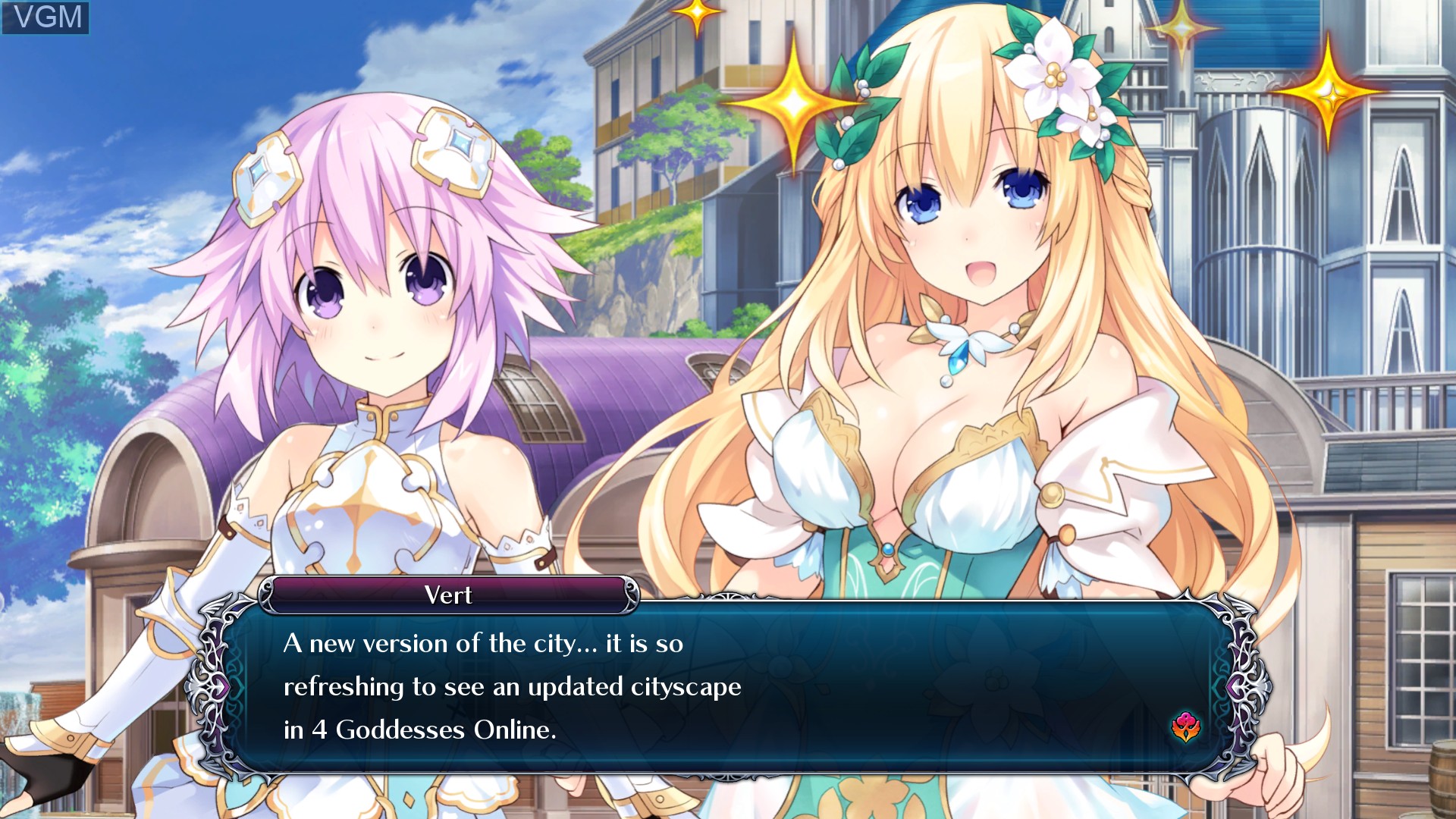 In-game screen of the game Cyberdimension Neptunia - 4 Goddesses Online on Sony Playstation 4