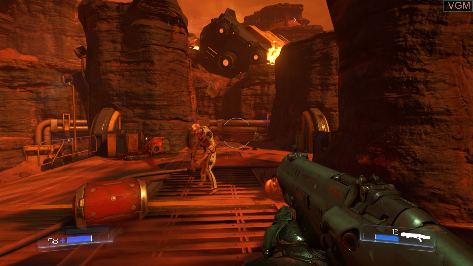 In-game screen of the game DOOM on Sony Playstation 4