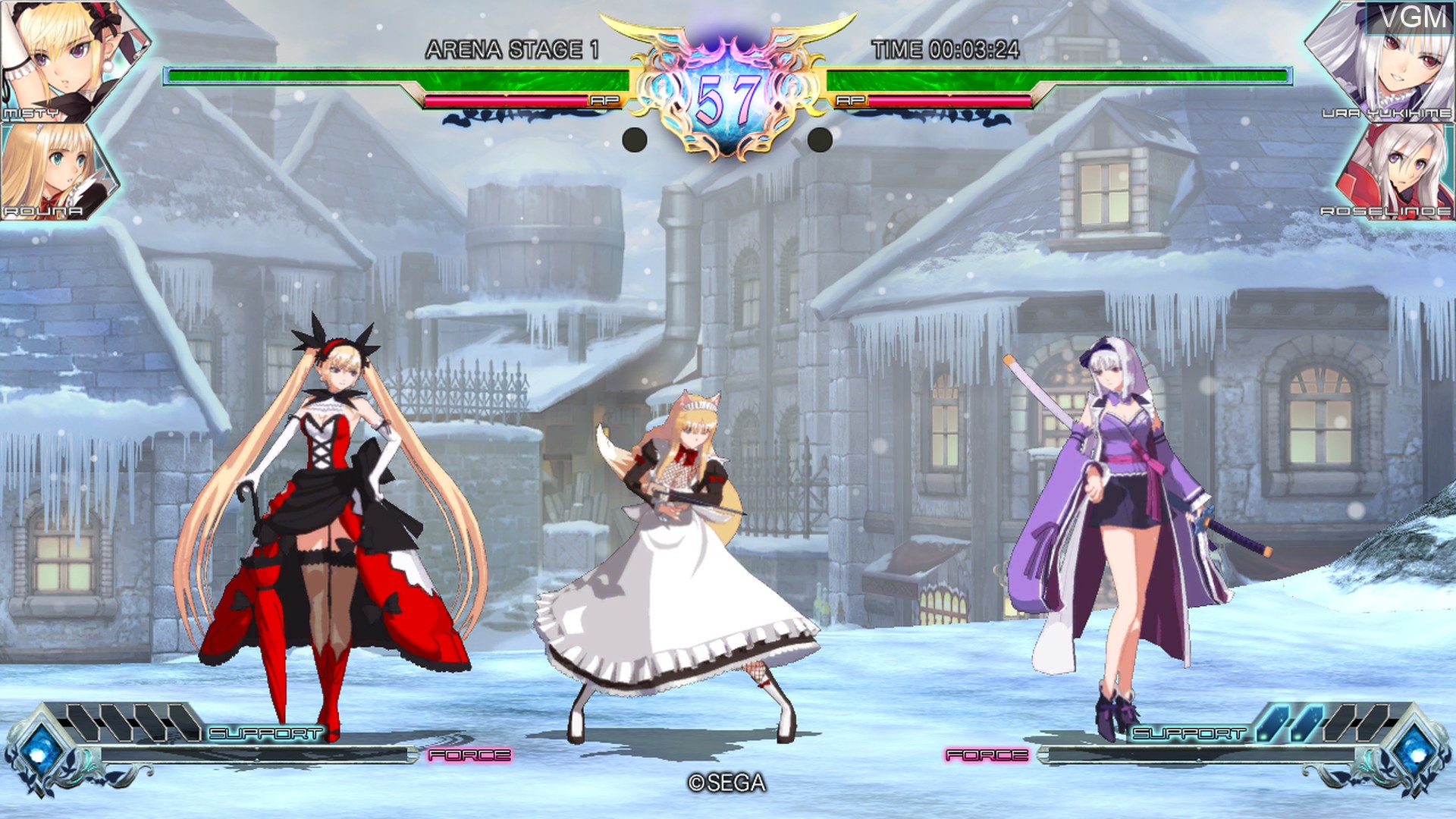 In-game screen of the game Blade Arcus from Shining EX on Sony Playstation 4