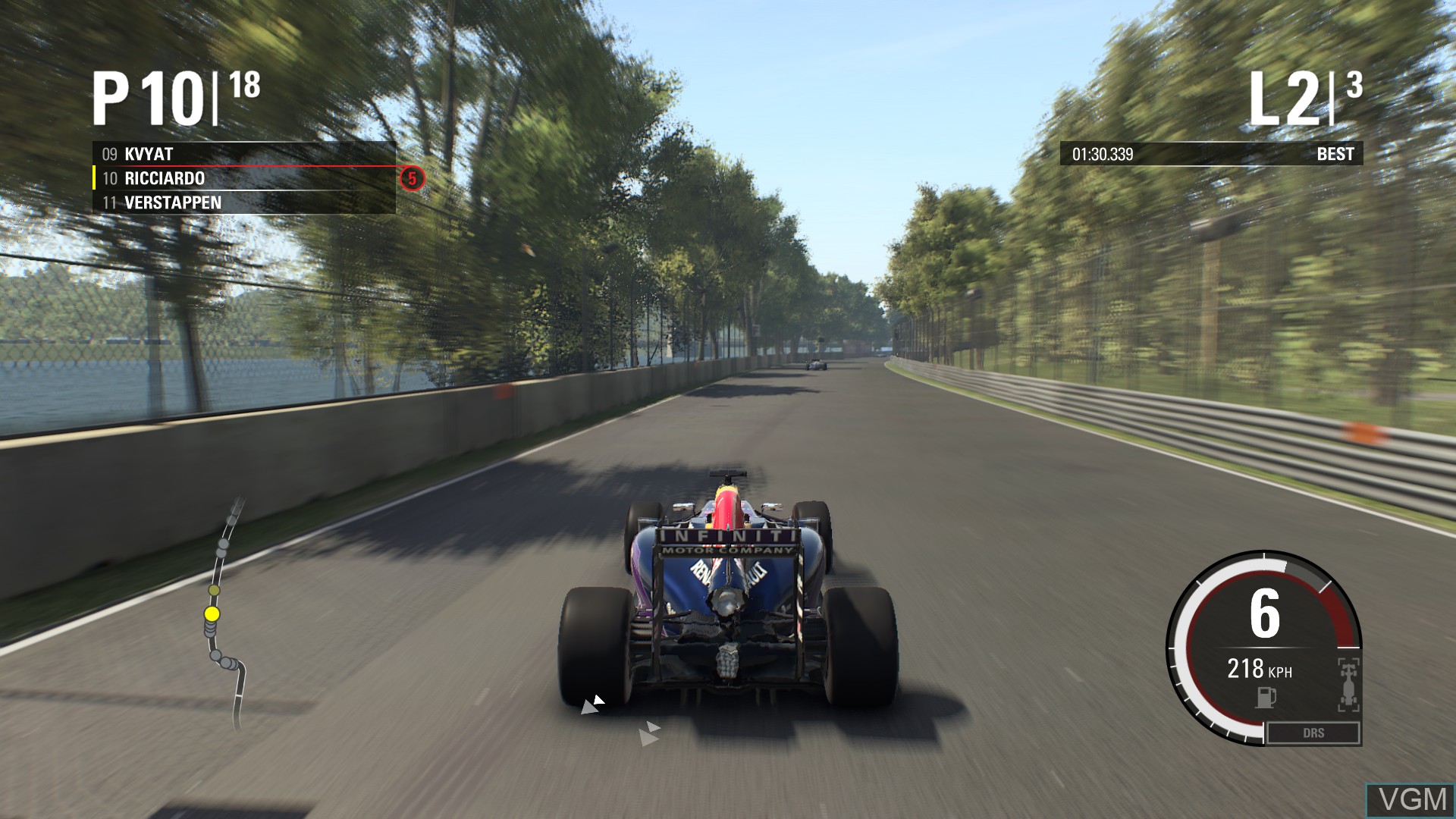 In-game screen of the game F1 2015 on Sony Playstation 4
