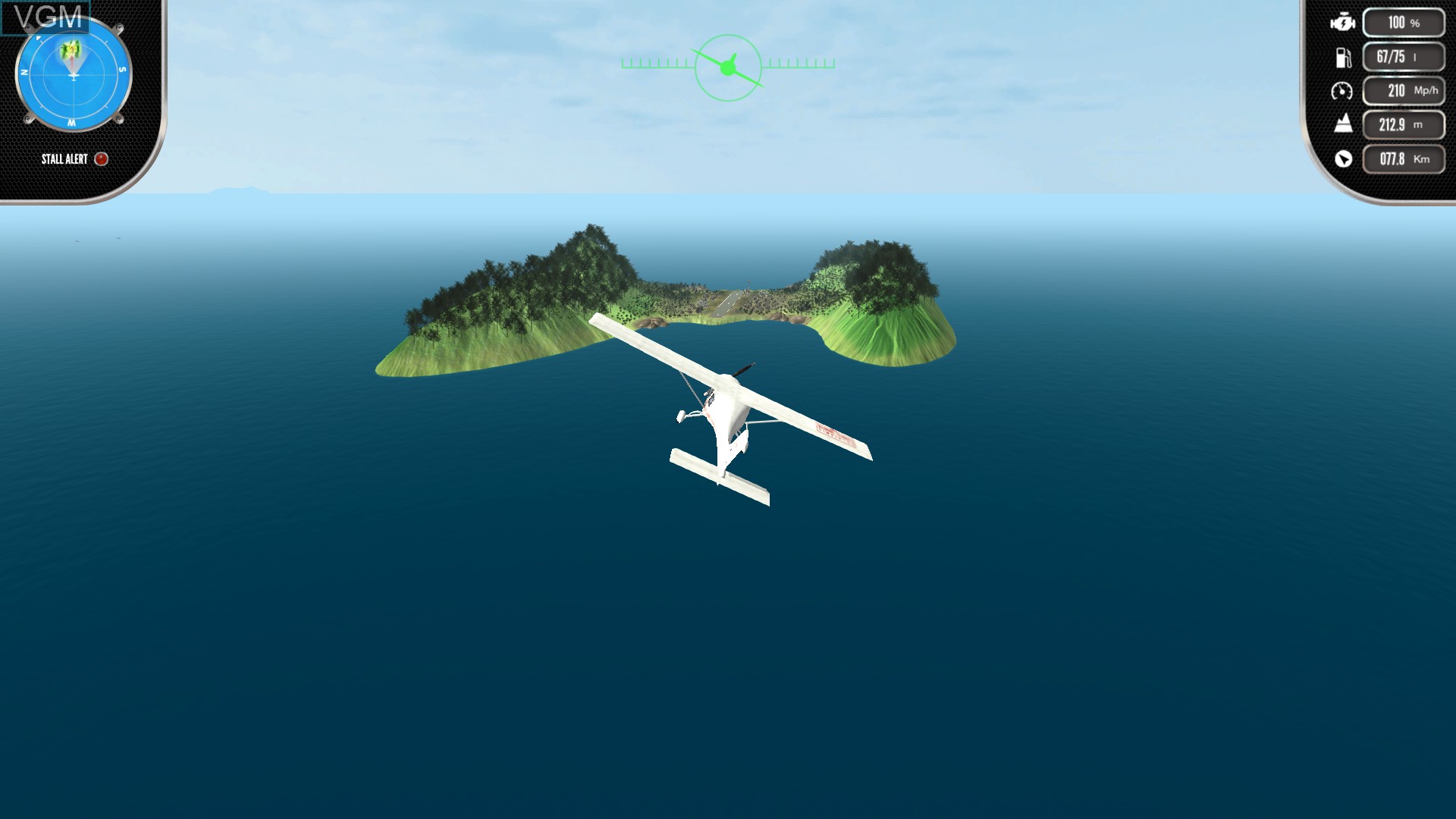 In-game screen of the game Island Flight Simulator on Sony Playstation 4