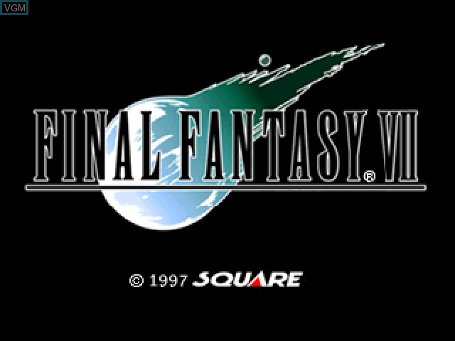 Title screen of the game Final Fantasy VII on Sony Playstation