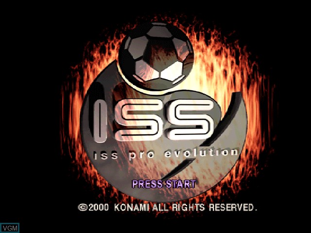 Title screen of the game ISS Pro Evolution on Sony Playstation