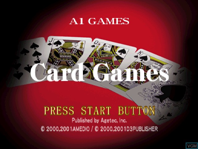 Title screen of the game Card Games on Sony Playstation