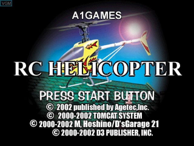 Title screen of the game RC Helicopter on Sony Playstation