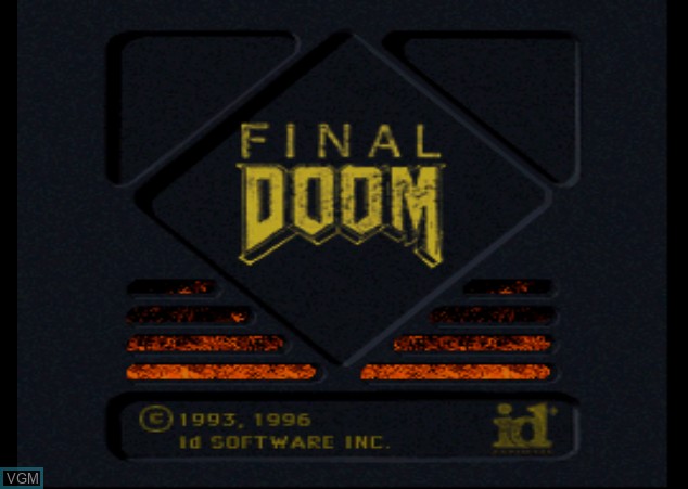 Title screen of the game Final DOOM on Sony Playstation