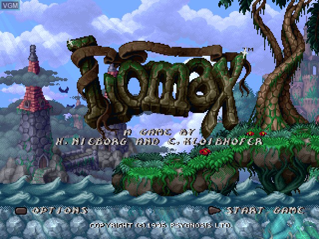 Title screen of the game Lomax on Sony Playstation