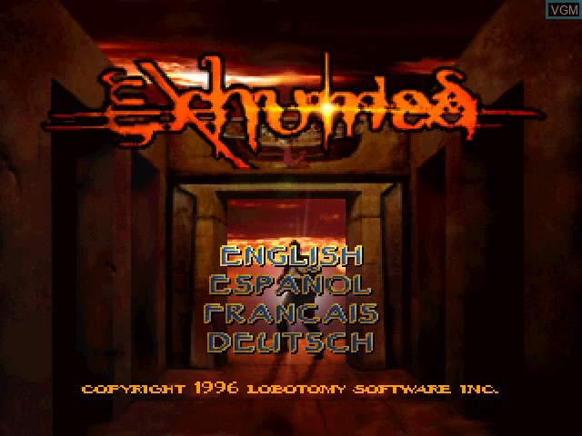 Title screen of the game Exhumed on Sony Playstation