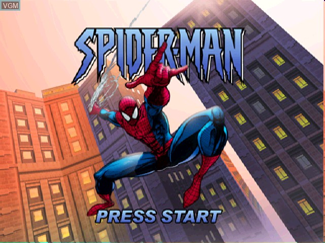 Title screen of the game Spider-Man on Sony Playstation