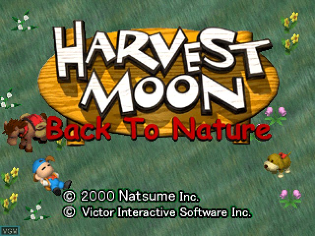 Title screen of the game Harvest Moon - Back To Nature on Sony Playstation