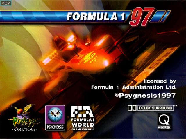 Title screen of the game Formula 1 97 on Sony Playstation
