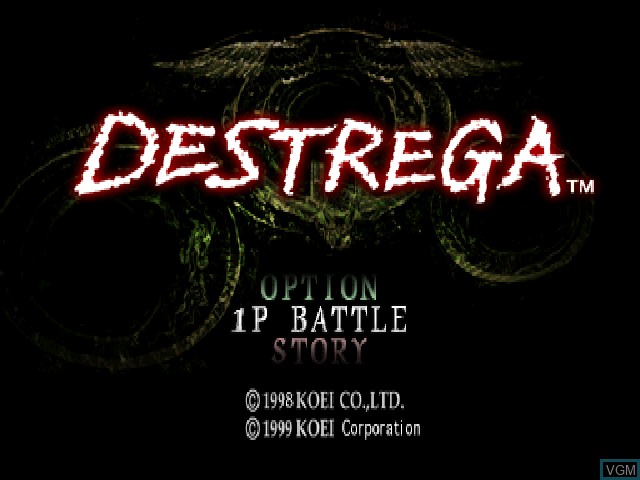 Title screen of the game Destrega on Sony Playstation