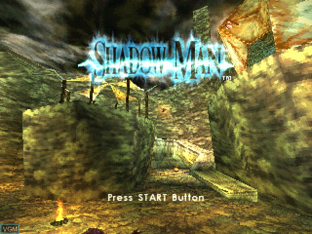 Title screen of the game Shadow Man on Sony Playstation