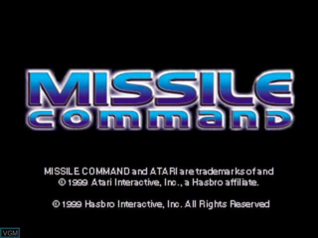 Title screen of the game Missile Command on Sony Playstation