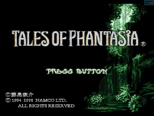 Title screen of the game Tales of Phantasia on Sony Playstation