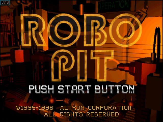 Title screen of the game Robo Pit on Sony Playstation