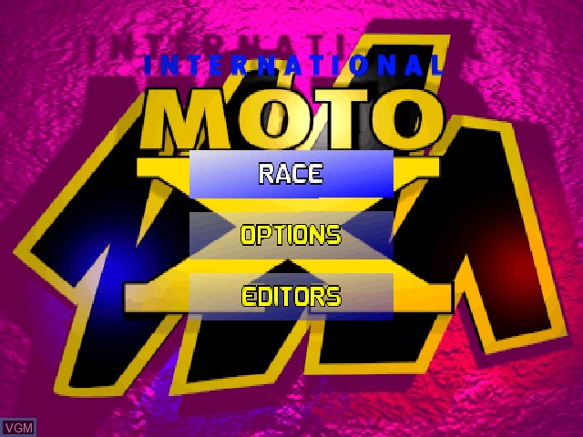 Title screen of the game International Moto-X on Sony Playstation