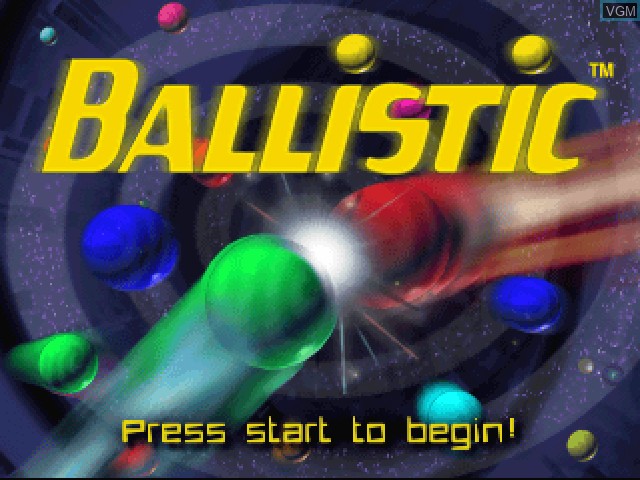 Title screen of the game Ballistic on Sony Playstation