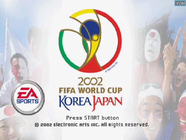 Title screen of the game 2002 FIFA World Cup on Sony Playstation