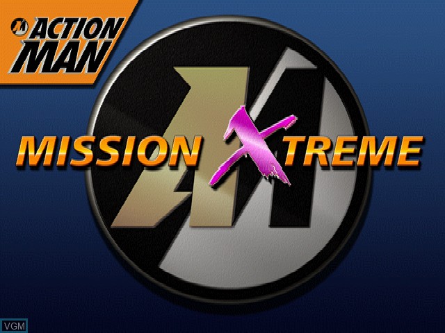 Title screen of the game Action Man - Mission Extreme on Sony Playstation