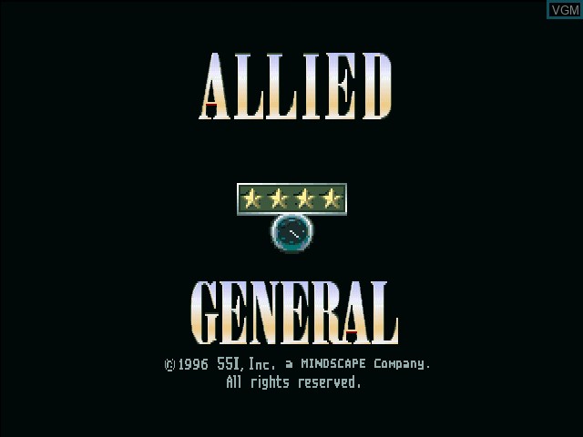 Title screen of the game Allied General on Sony Playstation
