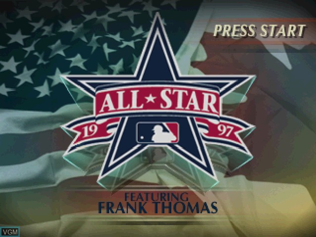 Title screen of the game All-Star Baseball '97 Featuring Frank Thomas on Sony Playstation