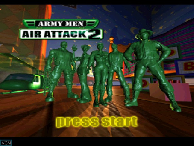 Title screen of the game Army Men - Air Attack 2 on Sony Playstation