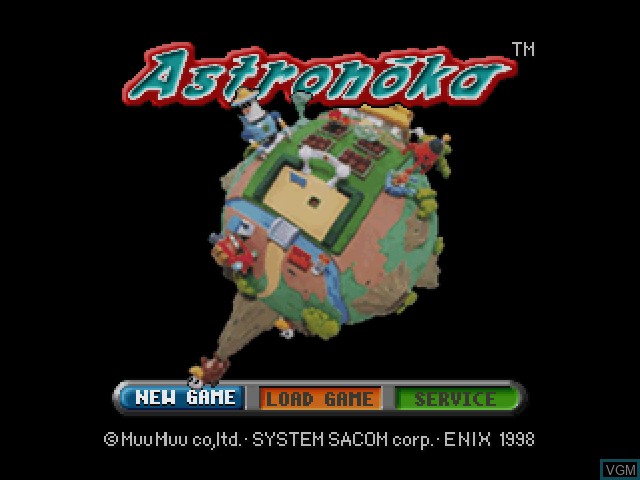 Title screen of the game Astronoka on Sony Playstation